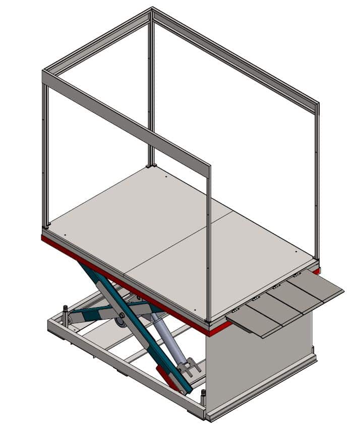 3D drawing of the loading lifting table