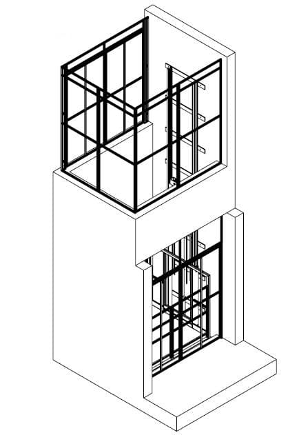 Column jack in the shaft