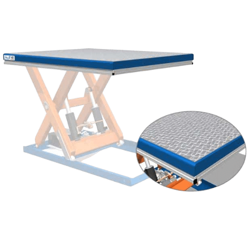 Aluminum surface for lifting table platform